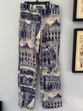 Acne Studios Blue and Taupe Phine Trousers